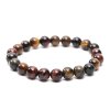 Náramek Tygří, byčí a sokolí oko - 8 mm kuličky #897 - z přírodních kamenů