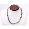 Naszyjnik z ametystem, tromlovaný #144 - z naturalnych kamieni