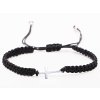 Shamballa náramek přátelství s křížem a pletenými proužky #918 černý
