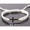 Shamballa náramek přátelství s křížem a pletenými proužky #920 bílý
