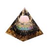 Orgonit pyramida 6x6 cm Růženín kulička #OR004 láska, klid a síla uzemnění