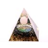 Orgonit pyramida 6x6 cm Růženín kulička #OR004 láska, klid a síla uzemnění