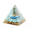 Orgonit pyramida 6x6 cm Buddha + kameny Howlit Tyrkenit  #OR008