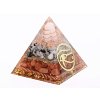 Orgonit pyramida 6x6 cm Růženín špice ve spirále #OR017 Měsíční kámen a Avanturín