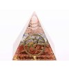 Orgonit pyramida 6x6 cm Růženín špice ve spirále #OR017 Měsíční kámen a Avanturín