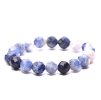 Pierścionek sodalit - 4 mm fasetowane kulki #65 - z naturalnych kamieni