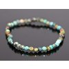 Náramek Tyrkys Fénix - fazetovaný - 4 mm kuličky #927 - z přírodních kamenů