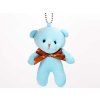 Plush teddy bear keychain light blue 12 cm #PLY02 bear with bow