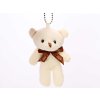 Přívěsek na klíče plyšový medvídek béžový 12 cm #PLY06 medvěd s mašlí