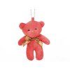 Plush teddy bear keychain red 12 cm #PLY07 bear with bow