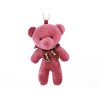 Přívěsek na klíče plyšový medvídek vínový 12 cm #PLY09 medvěd s mašlí