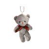Plush teddy bear keychain grey 12 cm #PLY10 bear with bow