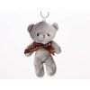 Plush teddy bear keychain grey 12 cm #PLY10 bear with bow