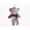 Přívěsek na klíče plyšový medvídek šedý 12 cm #PLY10 medvěd s mašlí