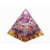Piramida orgonitowa 5x5 cm Ametyst + spirala w szczycie #OR031