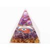 Orgonit pyramída 5x5 cm Ametyst + špirála v špici #OR032