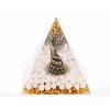 Piramida orgonitowa 8x8 cm Budda + kamienie Jadeit #OR038