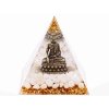 Piramida orgonitowa 8x8 cm Budda + kamienie Jadeit #OR038
