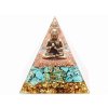 Piramida orgonitowa 5x5 cm Budda + kamienie Tyrkenit #OR043