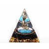 Piramida orgonitowa 5x5 cm Budda + kamienie Obsydian #OR044