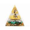 Orgonite pyramid 5x5 cm Buddha + malachite stones #OR045