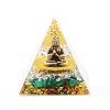 Orgonit pyramída 5x5 cm Budha + kamene Malachit #OR045
