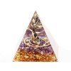 Orgonite pyramid 5x5 cm Buddha + Amethyst stones #OR047