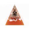 Orgonit pyramída 5x5 cm Budha + kamene Magnezit #OR048