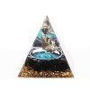 Orgonit pyramída 6x6 cm Budha + kamene Obsidián #OR049