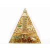 Piramida orgonitowa 6x6 cm Avanturyn szpica i kamienie + spirala #OR050