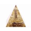 Orgonit pyramida 6x6 cm Ametyst + spirála ve špici #OR052