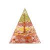 Orgonite pyramid 6x6 cm Carnelian + Olivine tree #OR055
