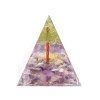 Orgonite pyramid 6x6 cm Amethyst + Olivine tree #OR058