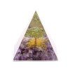 Orgonite pyramid 6x6 cm Amethyst + Olivine tree #OR059