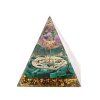 Orgonite pyramid 7x7 cm Malachite + Amethyst tree #OR064