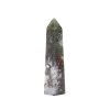 Obelisk Achát mechový špice 101 g - 9,4 cm #D283