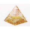 Orgonit pyramida 5x5 cm Citrín kameny a špice Růženín #OR067