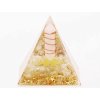Orgonit pyramida 5x5 cm Citrín kameny a špice Růženín #OR067