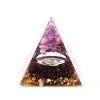 Orgonit pyramida 5x5 cm Granát kameny + Lepidolit ve spirále #OR076