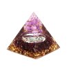 Orgonit pyramida 5x5 cm Granát kameny + Lepidolit ve spirále #OR076