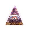 Orgonit pyramída 5x5 cm Ametyst kamene + Lepidolit v špirále #OR089
