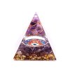 Orgonit pyramida 5x5 cm Ametyst kameny + Lepidolit ve spirále #OR089