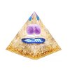 Orgonit pyramida Štír 6x6 cm Sagenit + Ametyst kulička #OR097