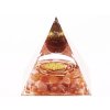 Orgonit pyramida 5x5 cm Karneol kameny + spirála #OR100