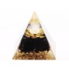 Orgonit pyramida 5x5 cm Obsidián kameny + kulička Ruženín #OR101