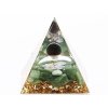 Orgonit pyramida 5x5 cm Avanturin kameny + spirály a kulička #OR102