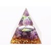 Orgonit pyramida 5x5 cm Ametyst kameny + Ametyst kulička #OR103