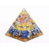 Piramida orgonitowa 5x5 cm Kamienie lapis lazuli + drzewko karneolu #OR104