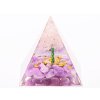 Piramida orgonitowa 5x5 cm Kamienie lepidolitu + drzewo rozeninu #OR106