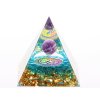 Piramida orgonitowa 5x5 cm Kulka ametystowa + symbol 30 = Om (ॐ) #OR108